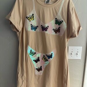 Queen of Sparkles Butterfly Bikini T-Shirt Dress/ Coverup